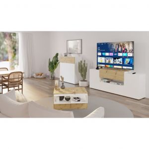 FMD Möbel Table basse avec 2 compartiments ouverts 91,8x71,5x45 cm