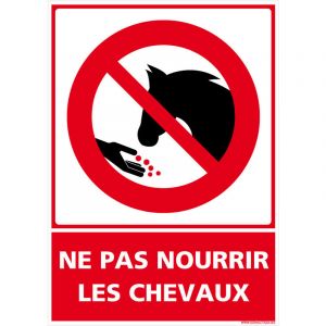 Signaletique.biz France - Panneau Ne Pas Nourrir Les Chevaux. Panneau Interdiction Nourrir les Animaux en sticker, panneau pvc ou Aluminium. Panneau