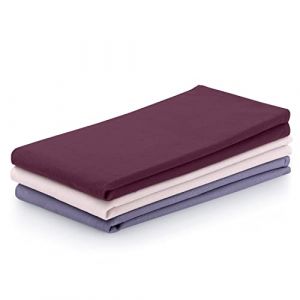 AmeliaHome Lot de 3 torchons de Cuisine en Coton Lisse Letty Violet Rose poudr&eacute; Rose 50 x 70 cm