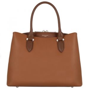 David Jones Sac &agrave; Main Femme El&eacute;gant - Cabas Simili Cuir Port&eacute; Epaule Bandouli&egrave;re - 3 Compartiments Plusieurs Poches - Marron