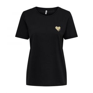 Only T-shirt impression petit cœur devant Noir - Taille L;M;S;XL;XS