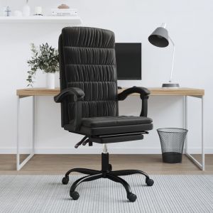 VidaXL Fauteuil inclinable de bureau Noir Velours