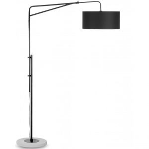 Image de Declikdeco Lampadaire en Fer Noir Pied l.185 cm en Ciment BRIGHTON