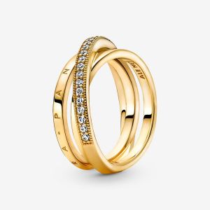 Pandora Anneau Triple Pavé Croisé - Taille Taille 60