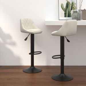 VidaXL Tabourets de bar 2 pcs Cr??me Velours