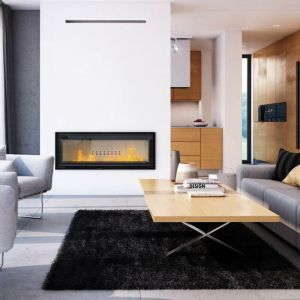 Insert cheminées à bois MB 160 CM Azura Home Design avec porte guillotine 21 kW et 8 bouches recuperateur de chaleur