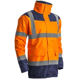 Coverguard Parka à capuche orange fluo Marine haute visibilité imperméable Keta taille S