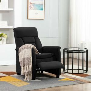 Image de VidaXL Fauteuil inclinable Noir Similicuir daim