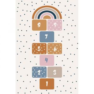 Tapis Enfant Marelle 80 x 150 cm - Blanc