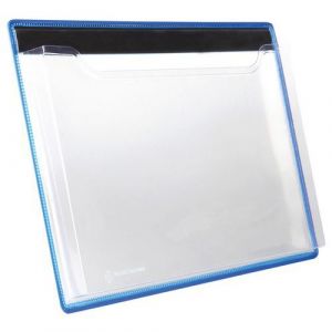 Tarifold DJOIS by Protège document mural magnétique A4 paysage en PVC rigide cadre métal Bleu - lot de 5