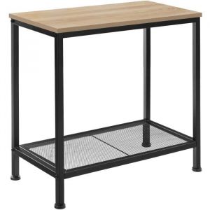 TecTake Table d’appoint FILTON table basse canapé table de chevet industrielle console bois MDF - marron clair
