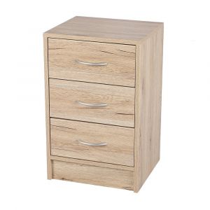 Meuble à chaussures 3 tiroirs – 38x34x60 cm, coloris chêne sonoma – Collection SONORIA