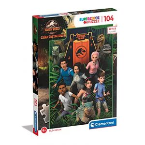 Clementoni Puzzle 104 pièces Supercolor - Visite de Jurassic World