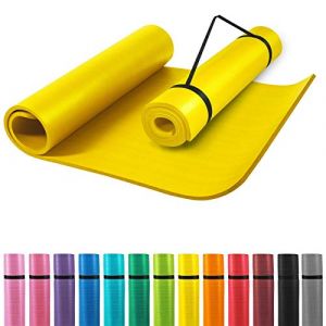 Image de Gorilla Sports Tapis en mousse petit 190x60x1,5cm (Yoga - Pilates - sport &agrave; domicle) - Couleur : JAUNE