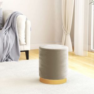 VidaXL Tabouret de rangement rond Gris foncé Velours