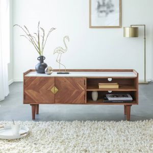 Meuble TV en bois marron 140.5x42 cm