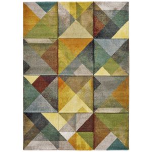 Tapis descente de lit géométrique multicolore 60x120 cm