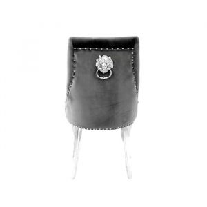 Lot de Chaises LION Capitonnées et Cloutées Chrome Velours