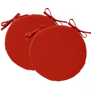 Lot de 2 galettes rondes unies pour ext&eacute;rieur ? Rouge