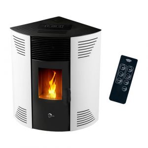 Po&ecirc;le &agrave; granul&eacute;s d'angle &eacute;tanche Iseos 12,2 kW Blanc Sannover