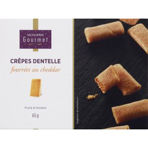 Image de Monoprix gourmet Crêpes dentelles fourrées au cheddar - La boîte de 65g