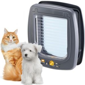 Ferplast Chatiere Chats, Porte Petits Chiens et Chats, Entrée et Sortie Contrôlables à 4 Voies, Proctection Contre Les Courants d'air, Indicateur de Dernier Passage, Swing 9 Chatiere pour Chat Chien