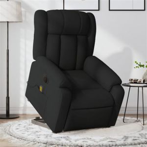 VidaXL Fauteuil inclinable de massage électrique Noir Tissu Noir