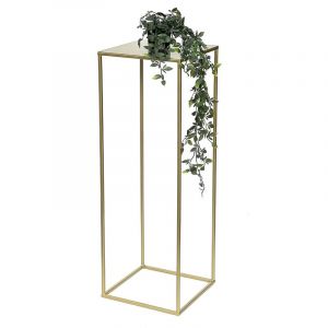 DanDiBo Tabouret pour fleurs M&eacute;tal Or Angulaire L 82 cm Porte-fleurs Table d'appoint 96406 Colonne pour fleurs Moderne Porte-plantes Tabouret pour
