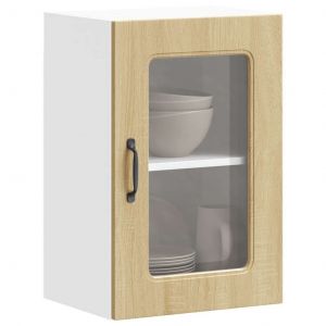 VidaXL Armoire Murale De Cuisine Et Porte En Verre Kalmar Chêne Sonoma