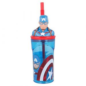 Stor 57766 Verre FIGURITA 3D 360 ML Avengers Comic Heroes Captain America, Unique, Standard