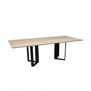 Table chêne massif et métal Pirotais Bois massif Noir mat