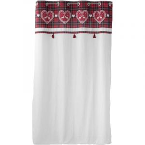 Rideau imprim&eacute; coeurs 140 x 240 cm