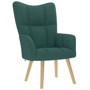 VidaXL Chaise de relaxation Vert foncé Tissu