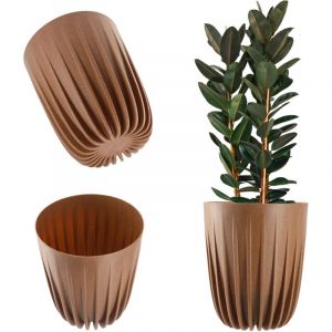 Cache-Pot Eco + Insert Marron 25x30cm - Kadax