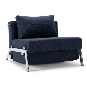 Image de INNOVATION Fauteuil design SOFABED CUBED CHROME Mixed Dance_Blue convertible lit 200*96 cm