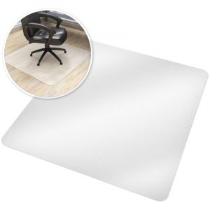 TecTake Tapis de Bureau Carré Semi-Blanc Transparent 120 cm x 120 cm en Plastique