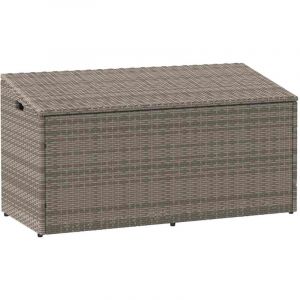 VidaXL Boîte de rangement de jardin gris 110x50x58 cm résine tressée