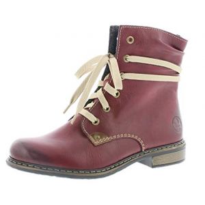 Rieker Femme Bottines 71229, Dame Bottines Lacets, Bottes,Bottines Chukka,Demi-Bottes,Dentelle,Doublées,Bottes d'hiver,Wine,40 EU / 6.5 UK