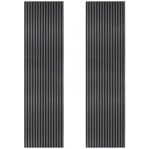 Monster shop 2 x Panneaux Lattes Acoustiques Muraux Gris Anthracite Placage D&eacute;cor 240cm x 60cm