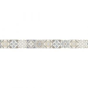 Plage Frise d&eacute;corative adh&eacute;sive, borgatella carreaux de ciment style ancien, 9 cm x 300 cm
