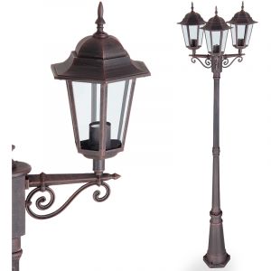 Deuba Lampe lumi&egrave;re ext&eacute;rieure r&eacute;verb&egrave;re design chemin all&eacute;e forme lanterne - bronze