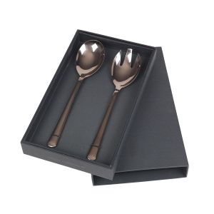 Broste Copenhagen Hune couverts &agrave; salade lot de 2 titane espresso