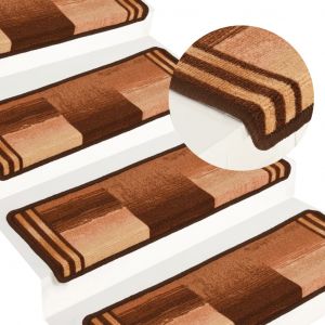 VidaXL Tapis d'escalier autoadhésifs 10 pcs 65x25 cm Marron - Brun