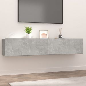 VidaXL Meubles TV 2 pcs Gris béton 80x30x30 cm Bois d'ingénierie