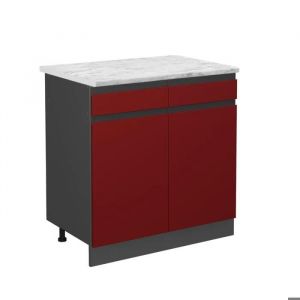 Image de Meuble Cuisine R-Line, 80 Cm Pt Marbre, Rouge, Vicco