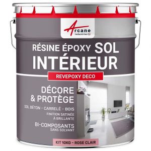 Arcane industries PEINTURE EPOXY SOL - REVEPOXY DECO - Rose Clair - RAL 3015 - 10 kg (jusqu'&agrave; 50 m&sup2; en 2 couches)