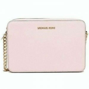 Michael Kors Jet Set Powder Blush Pink Leather Crossbody Sac &agrave; Main, Rose, Taille Unique Femme