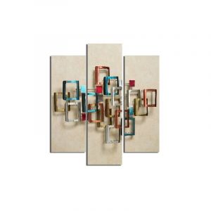 HOMEMANIA Tableau Cube Multicouleur 57 x 0,3 x 60 cm