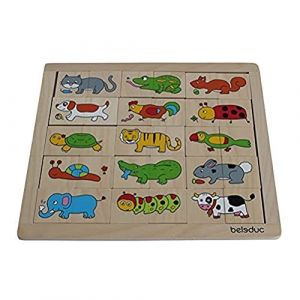 Beleduc 11006 - Puzzle en Bois - Match Et Mix - Animaux 11006