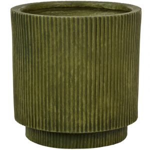 Beliani Pot de Fleurs Extérieur 30 x 30 x 30 cm en Fibre d'Argile Vert Olive Daria